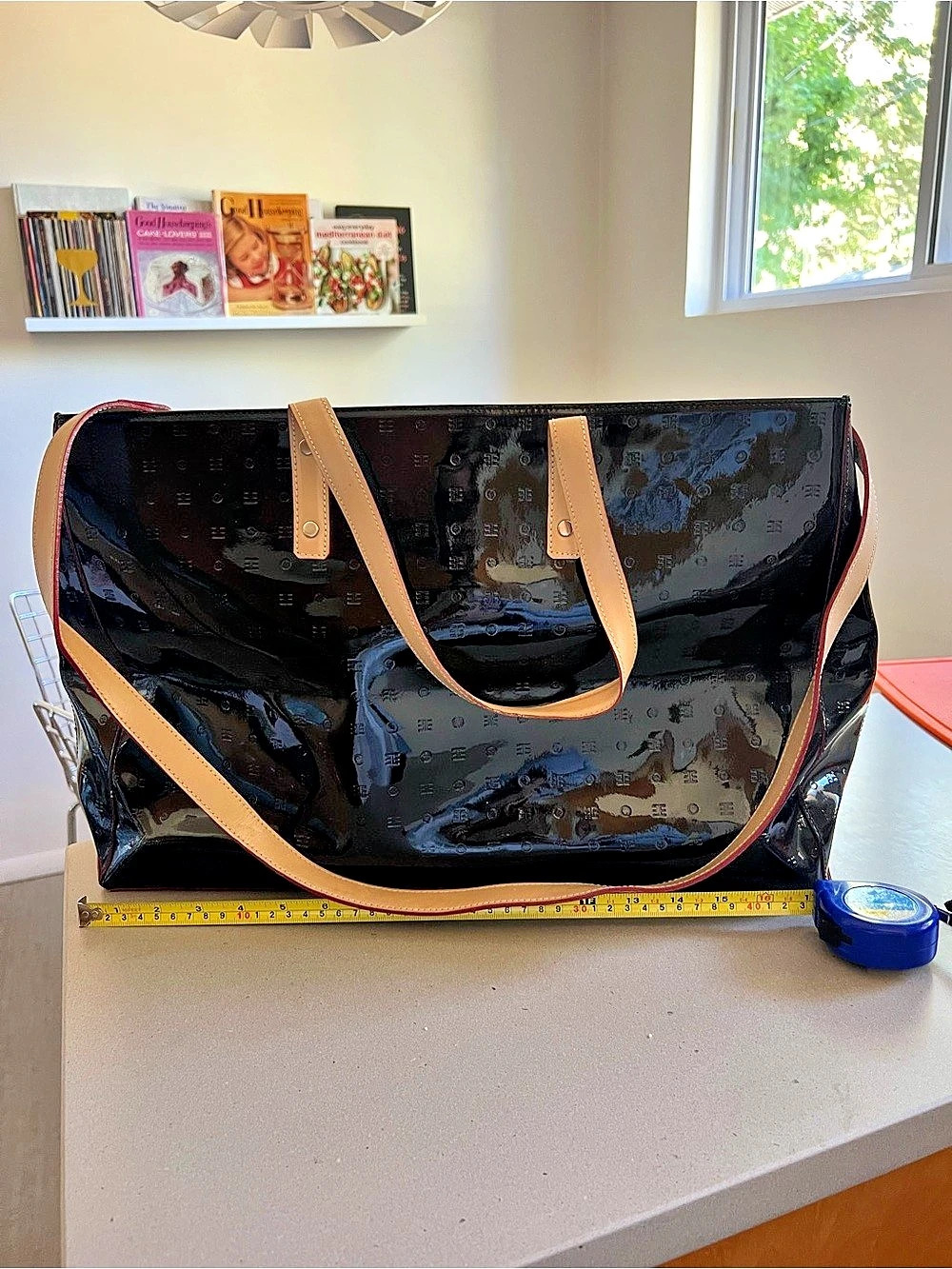 Arcadia Large/XL Patent Leather Tote Bag